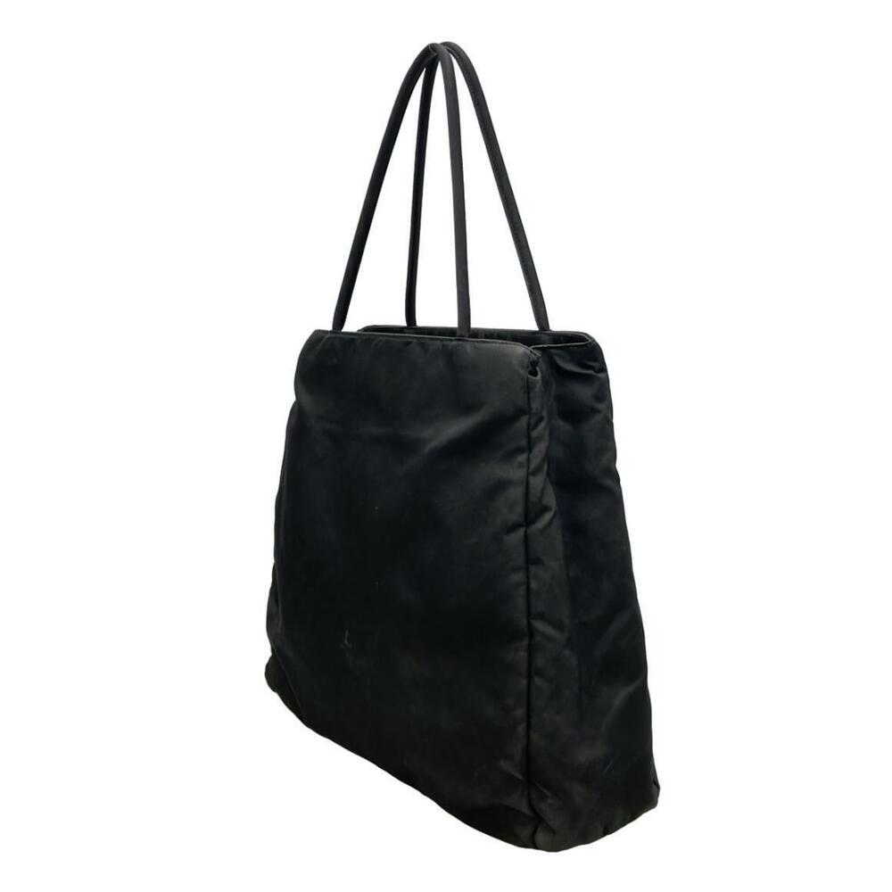 Prada Tessuto enameled Tote plaque signature logo Black City triangle Bag
